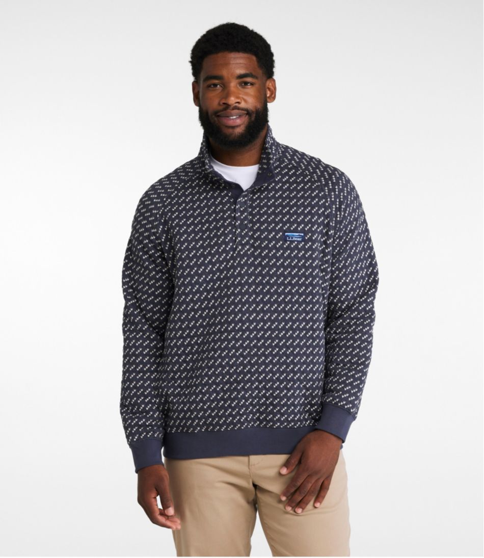 Mockneck Men's Bean's Quilted Sweatshirt Print