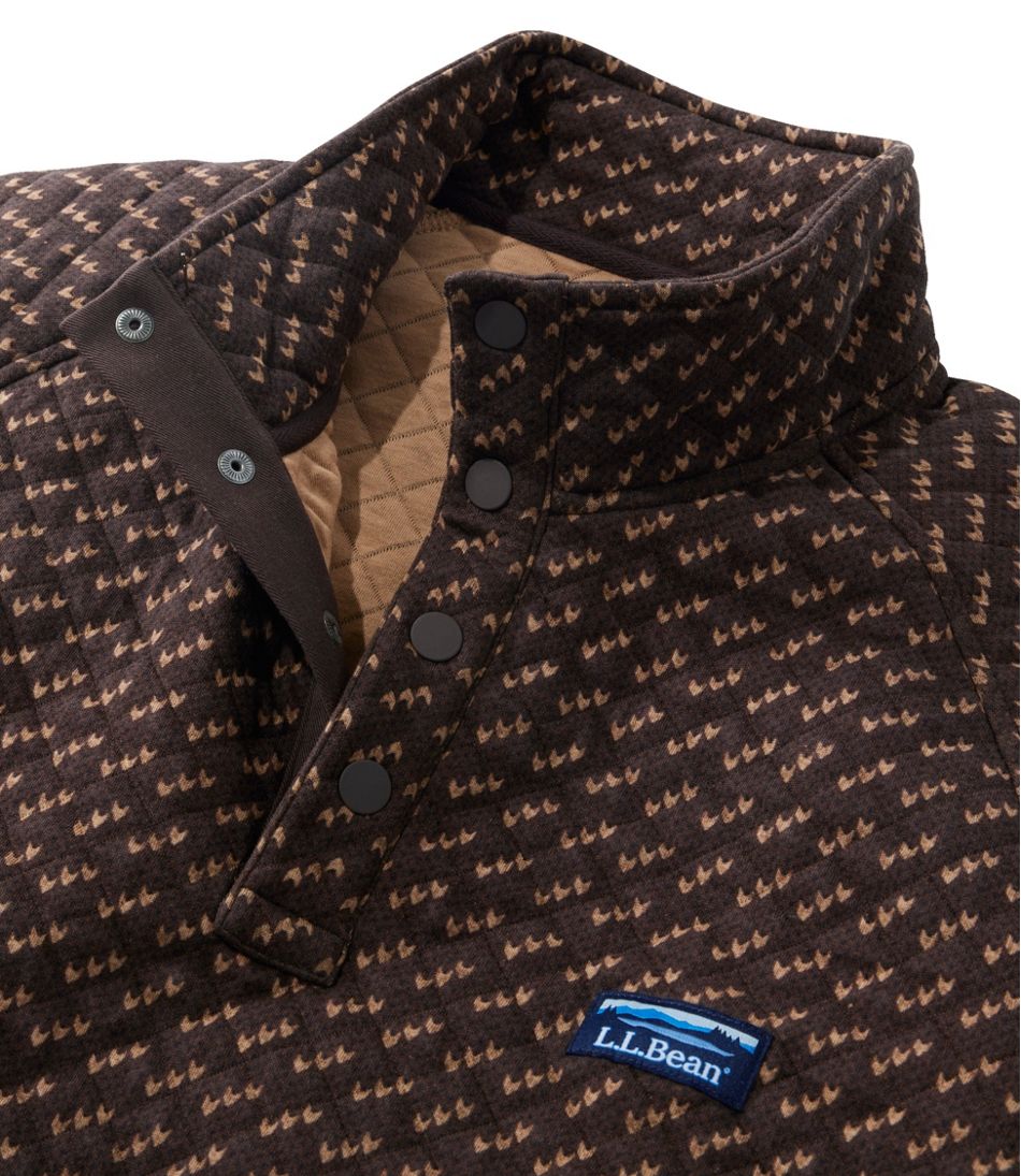 Mockneck Men's Bean's Quilted Sweatshirt Print