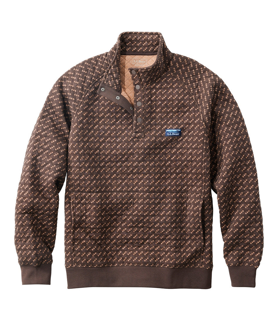 Print Mockneck Men's Bean's Quilted Sweatshirt