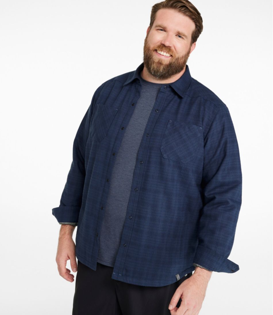Men's Katahdin Performance Flannel Shirt-Jacket Hi-Pile Fleece-Lined Solid