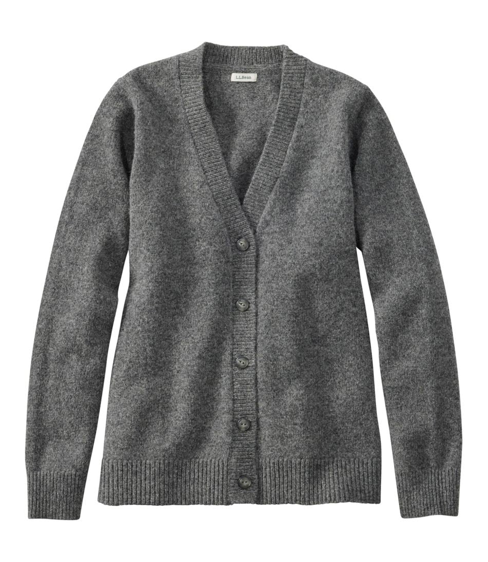 Button-Front Cardigan Women's Bean's Classic Ragg Wool Sweater