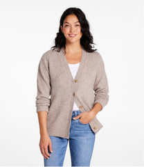 Button-Front Cardigan Women's Bean's Classic Ragg Wool Sweater