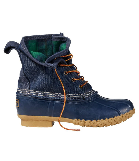 Women's Bean Boots, 8" Denim Insulated Flannel-Lined