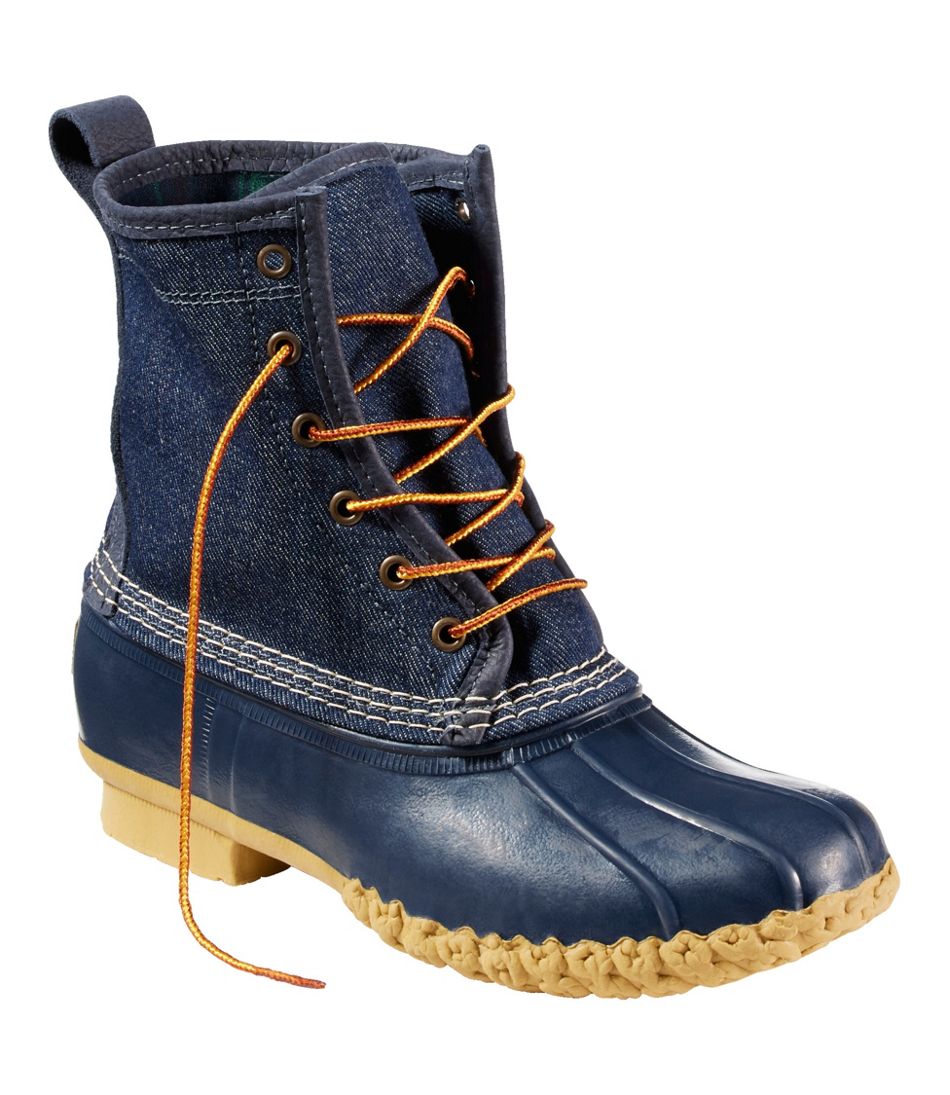 Women's Bean Boots 8" Denim Insulated Flannel-Lined