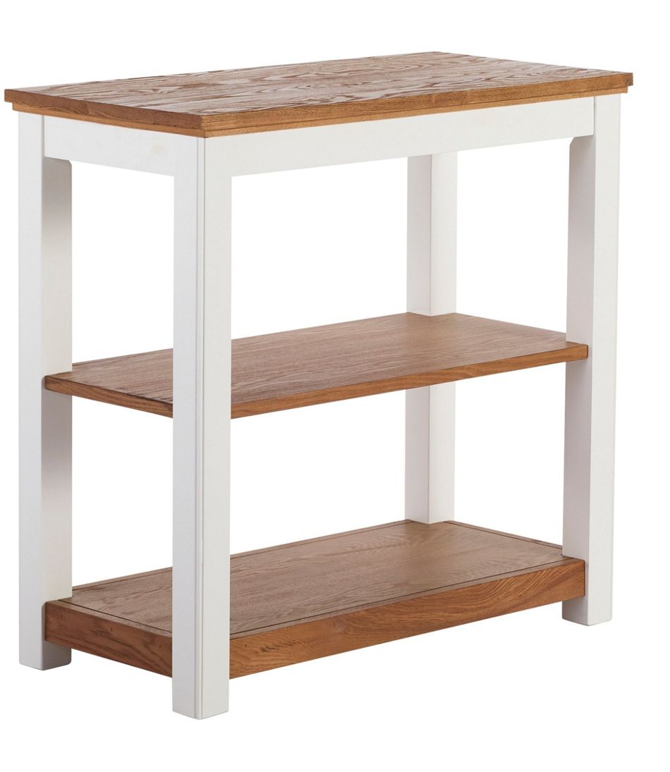 Painted Farmhouse Two-Shelf Console Wood Top