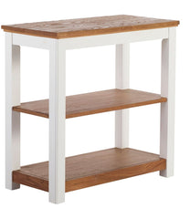Painted Farmhouse Two-Shelf Console Wood Top