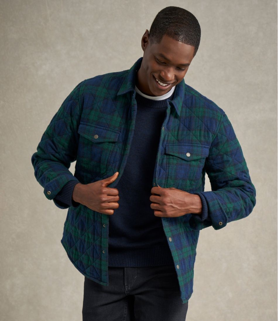 Men's Quilted Scotch Plaid Flannel Shirt Jac