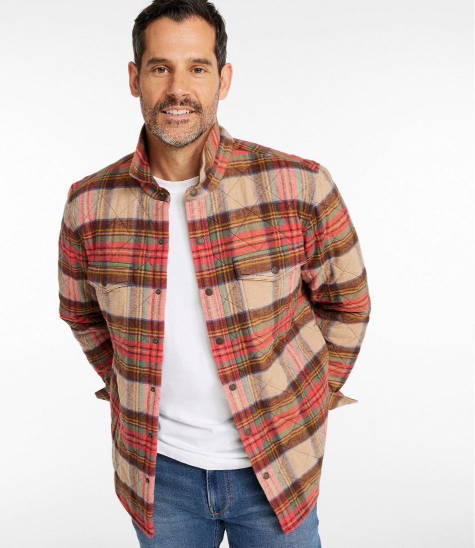 Men's Quilted Scotch Plaid Flannel Shirt Jac