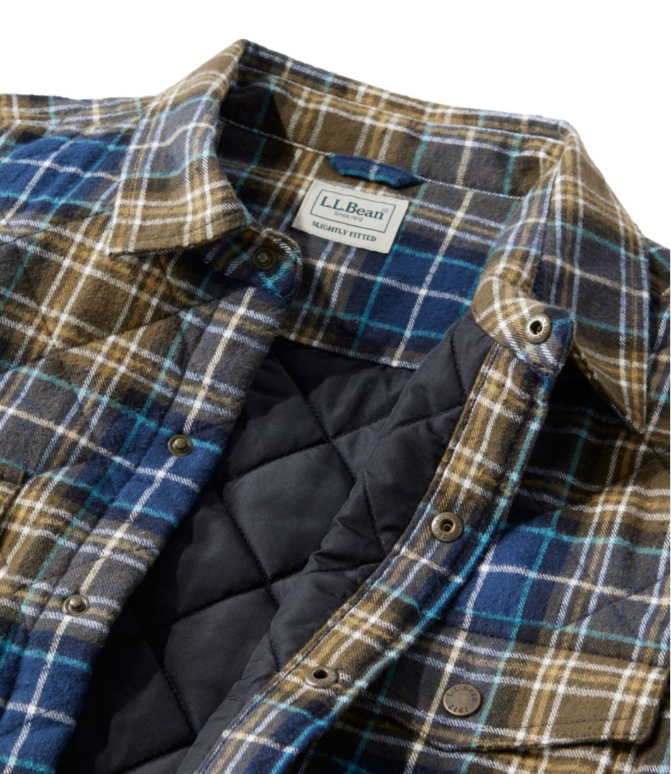 Men's Quilted Scotch Plaid Flannel Shirt Jac
