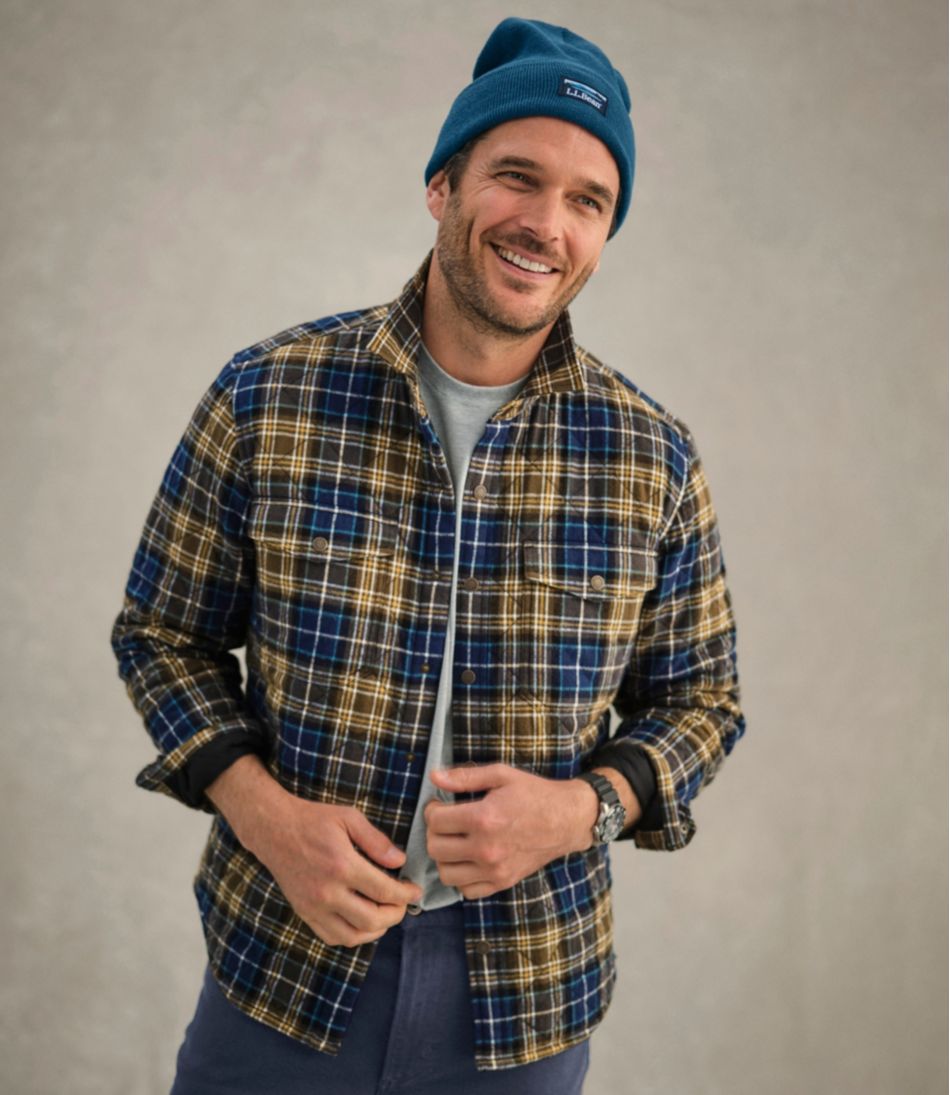 Men's Quilted Scotch Plaid Flannel Shirt Jac