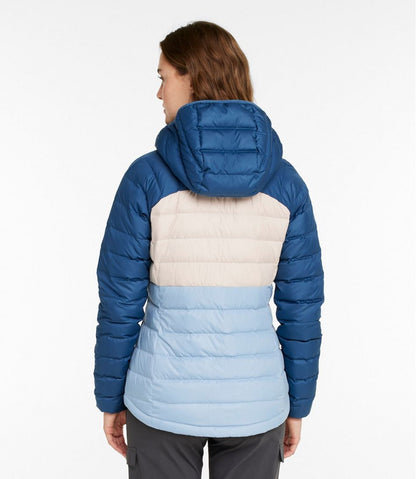 Women's Bean's Down Hooded Jacket, Colorblock