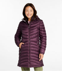 Three-Quarter Length Women's Ultralight 850 Down Hooded Coat